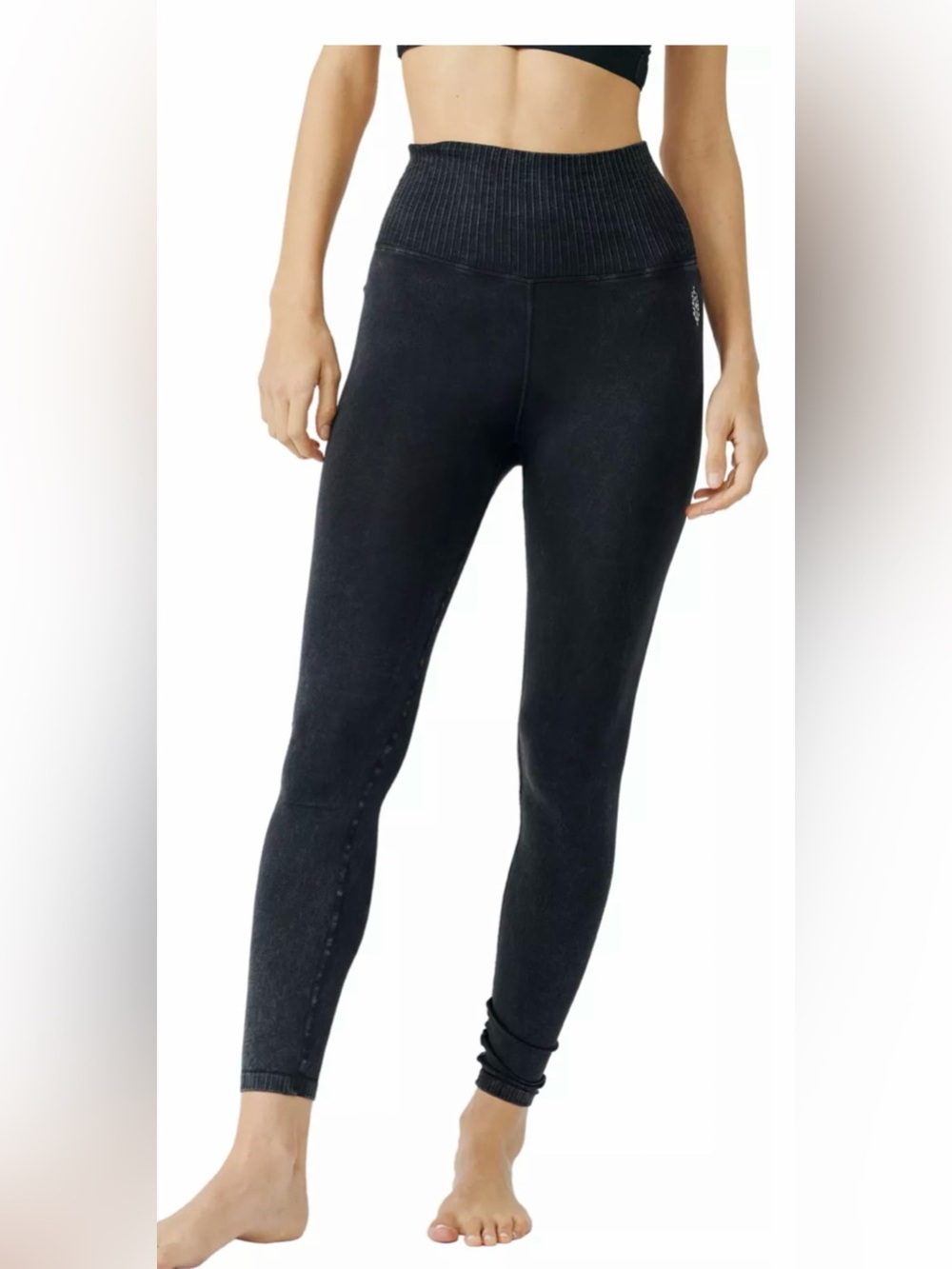 Free People Movement Good Karma Washed Black Leggings S NWOT